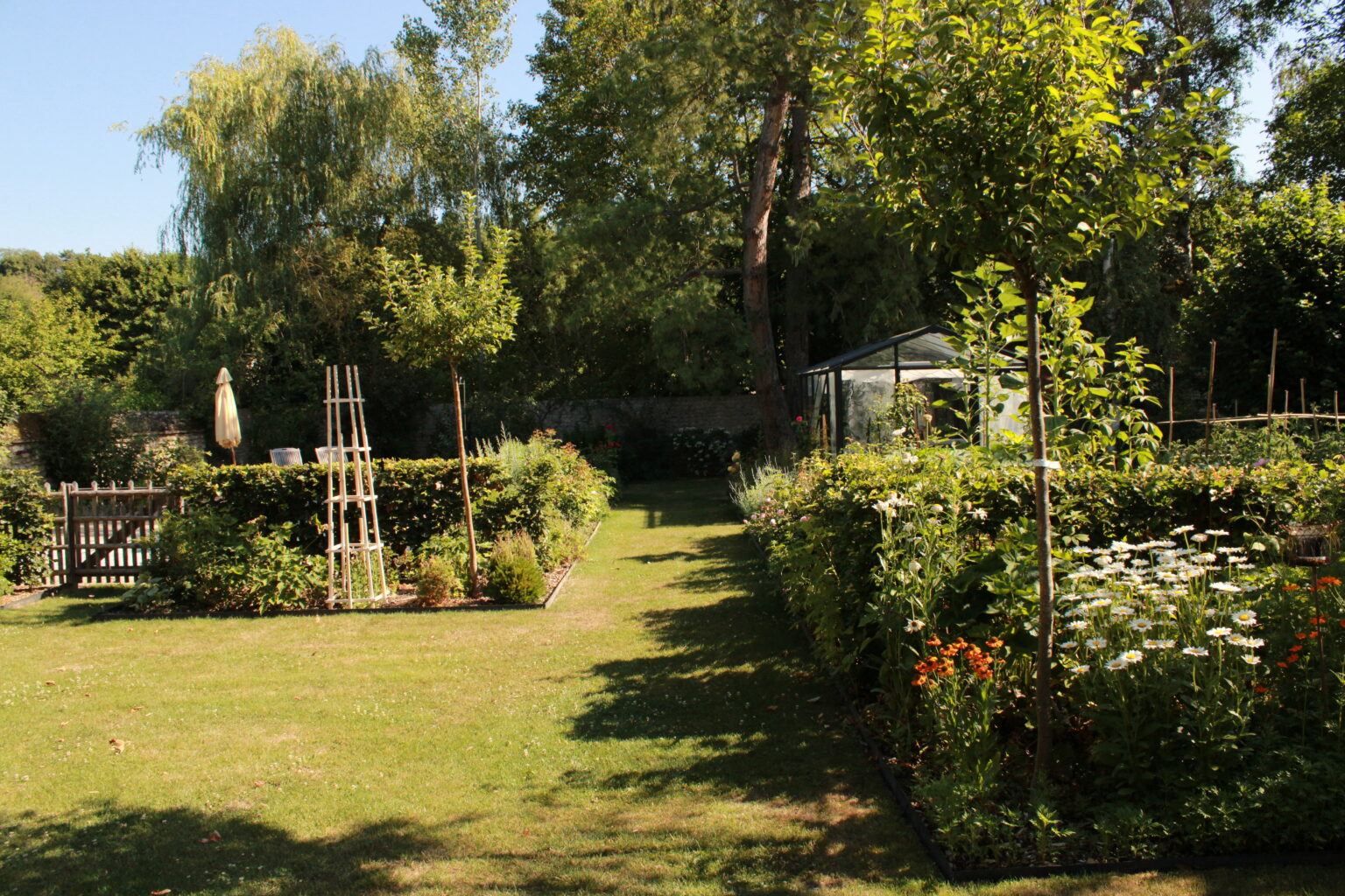 Jardin champêtre verdoyant